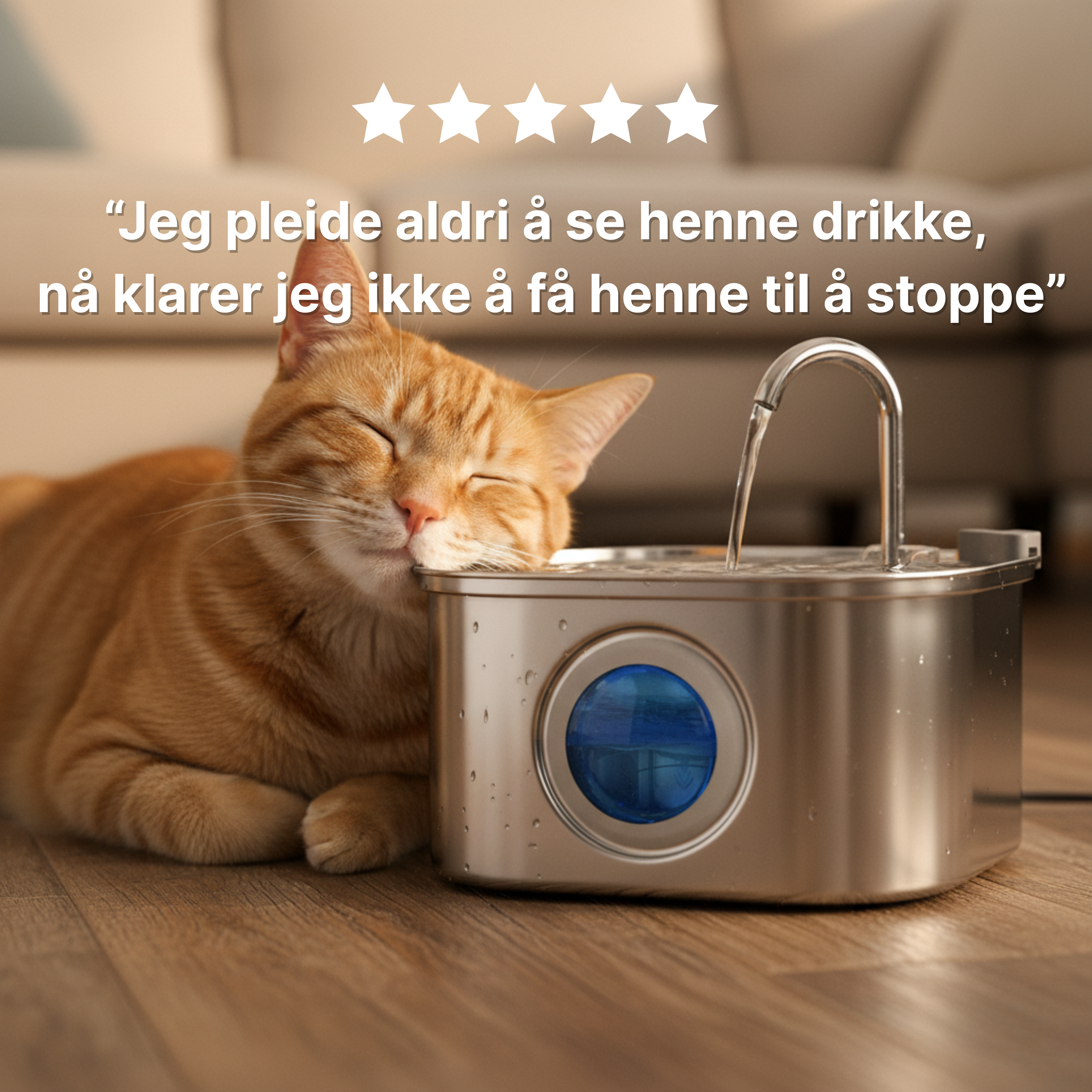 Kattellas Vannfontene i Rustfritt Stål