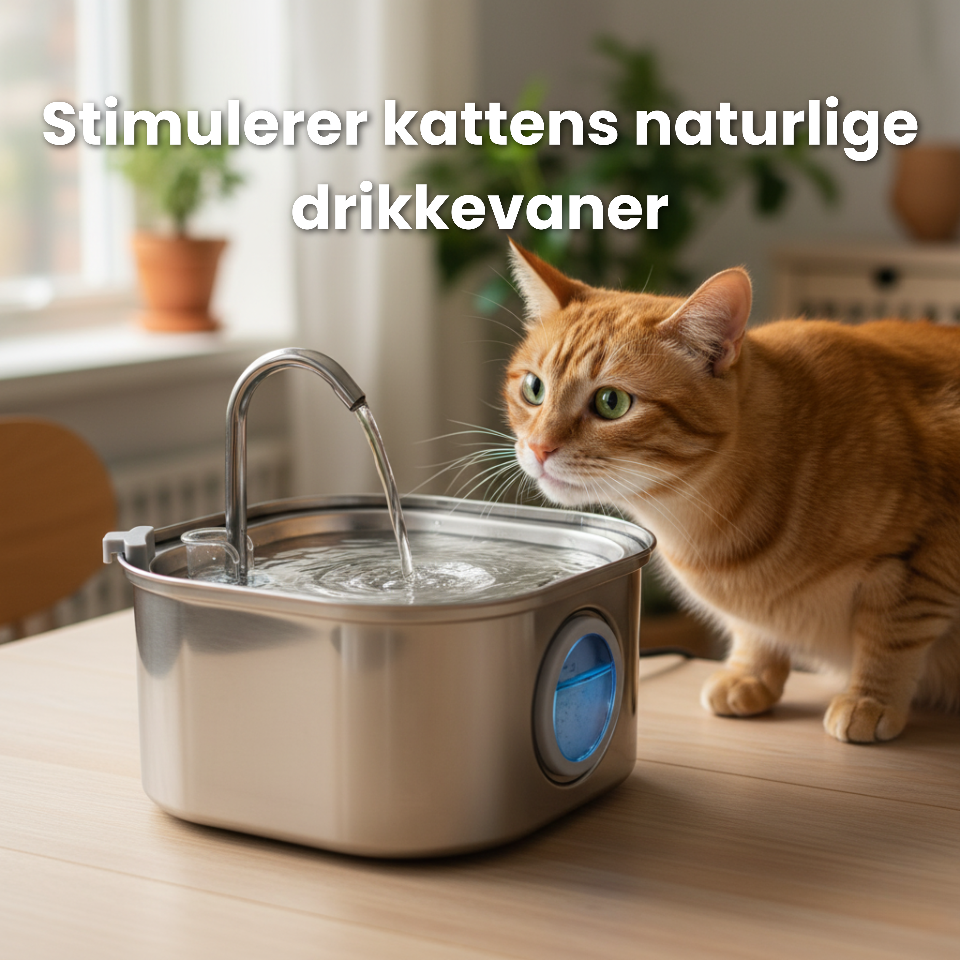 Kattellas Vannfontene i Rustfritt Stål